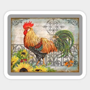 Ironwork Rooster A Sticker